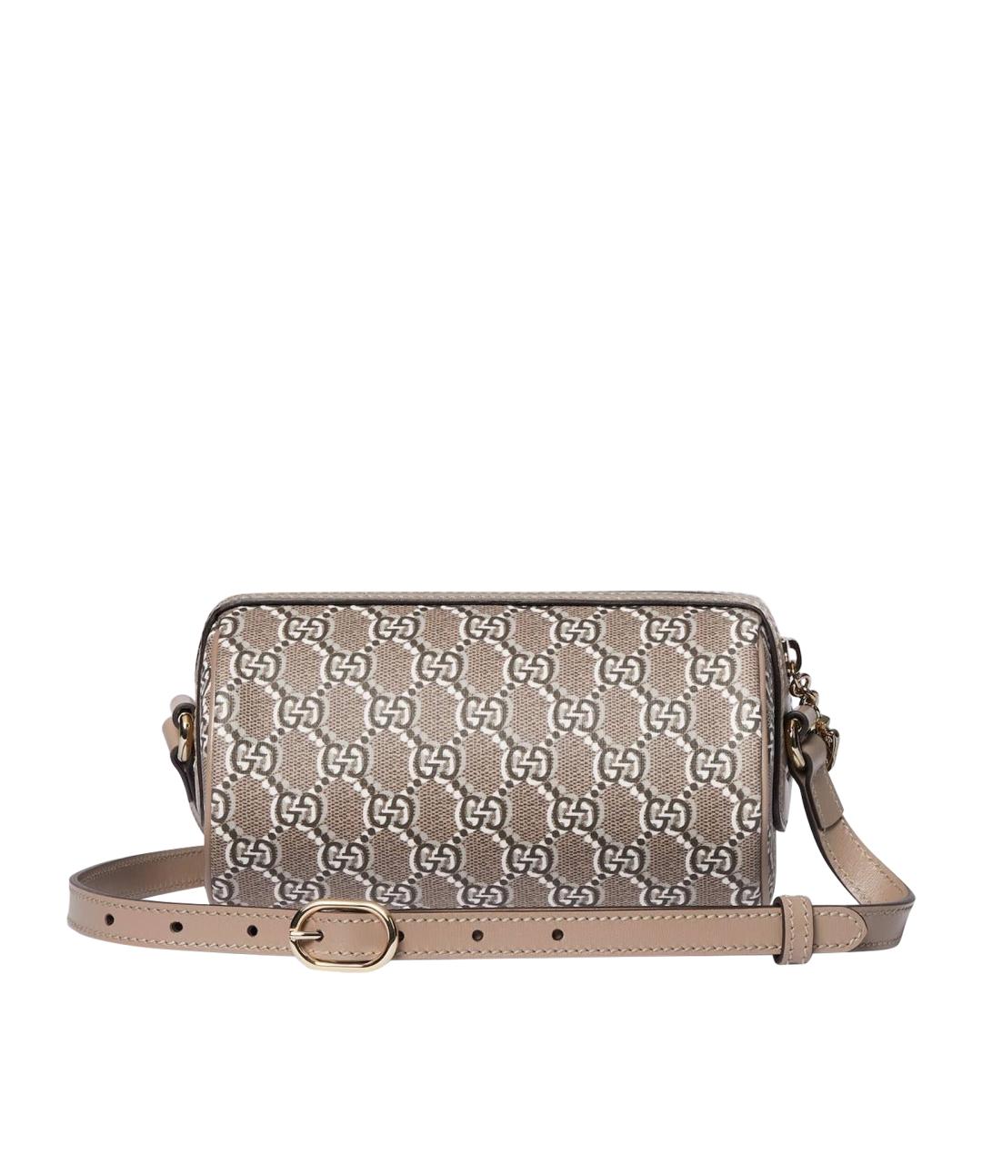 GUCCI Бежевая кожаная сумка через плечо, фото 1