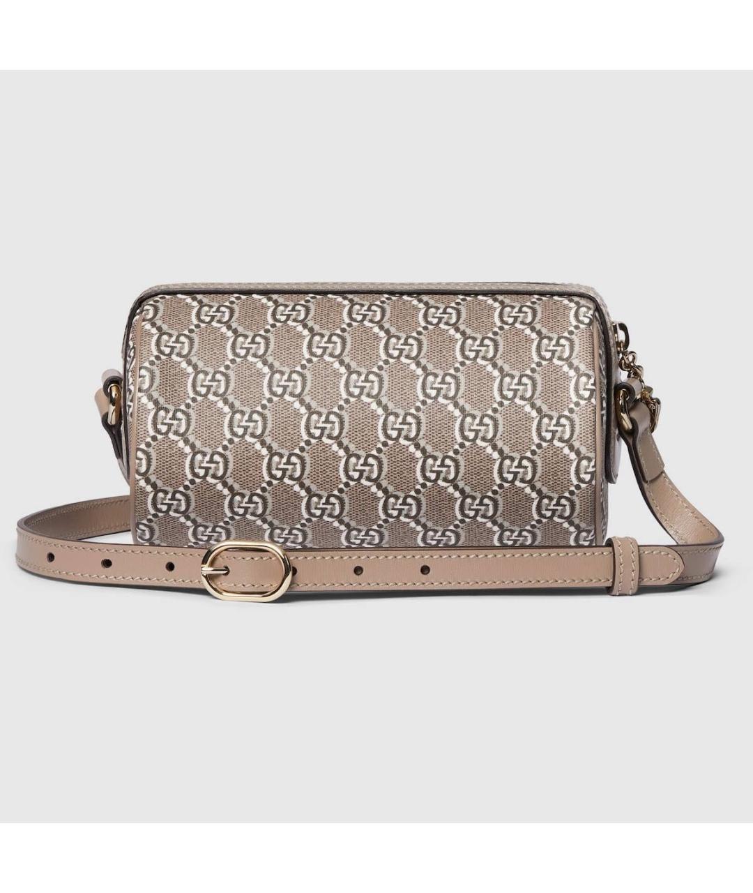GUCCI Бежевая кожаная сумка через плечо, фото 7