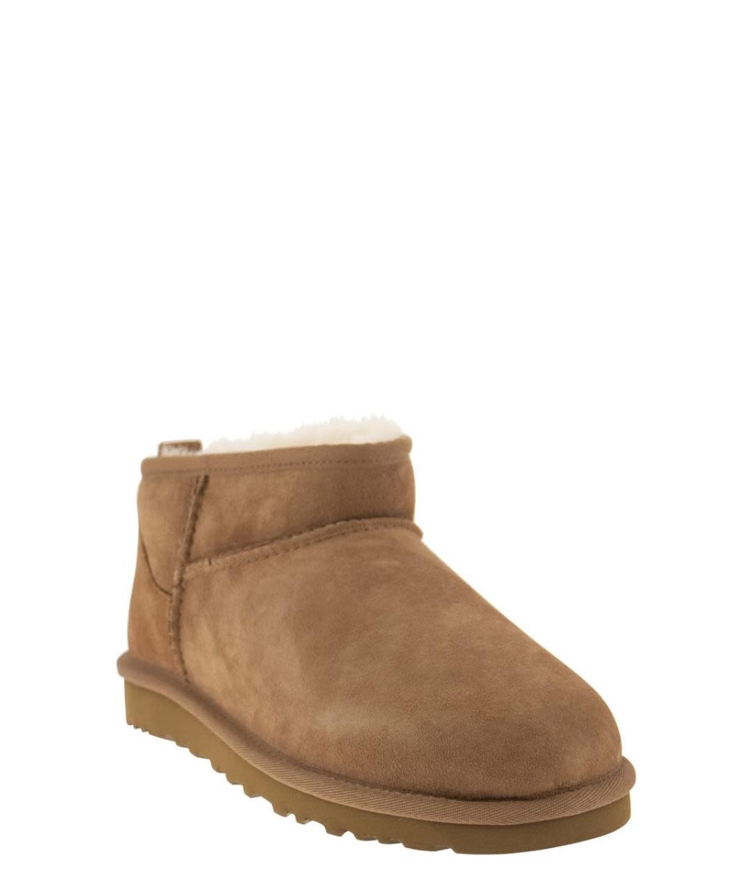 UGG AUSTRALIA Бежевые бархатные низкие ботинки, фото 2