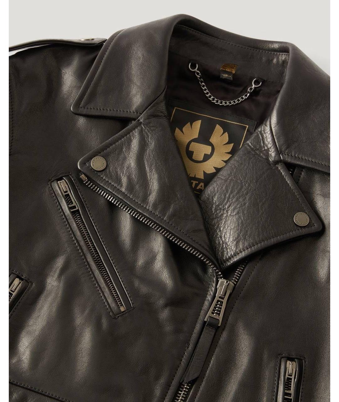 BELSTAFF Черная кожаная куртка, фото 2