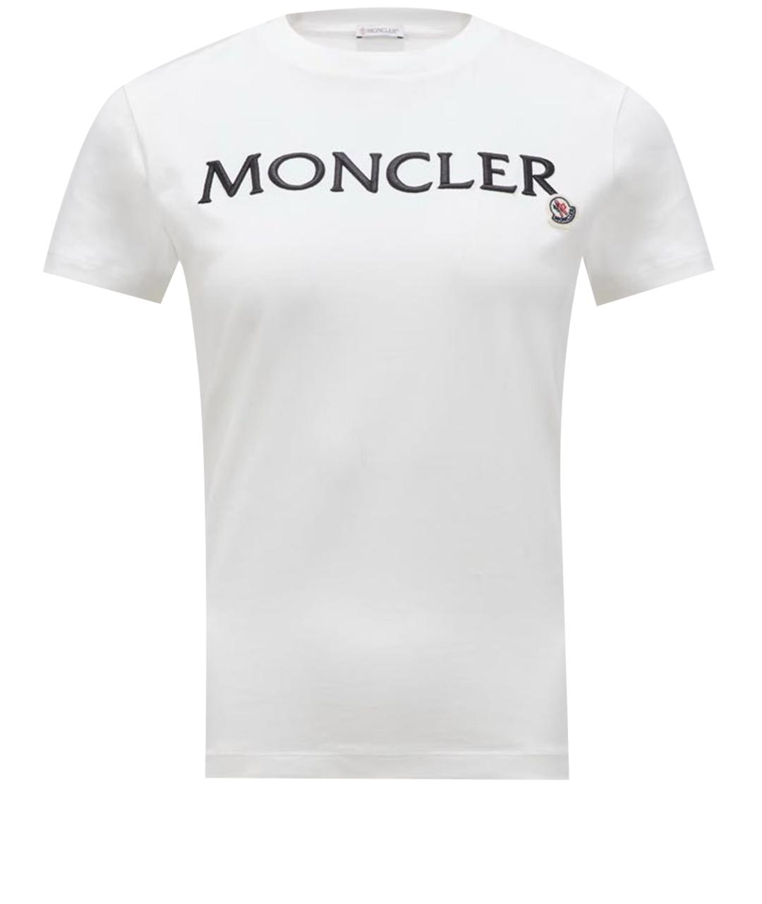 MONCLER Белая хлопковая футболка, фото 1