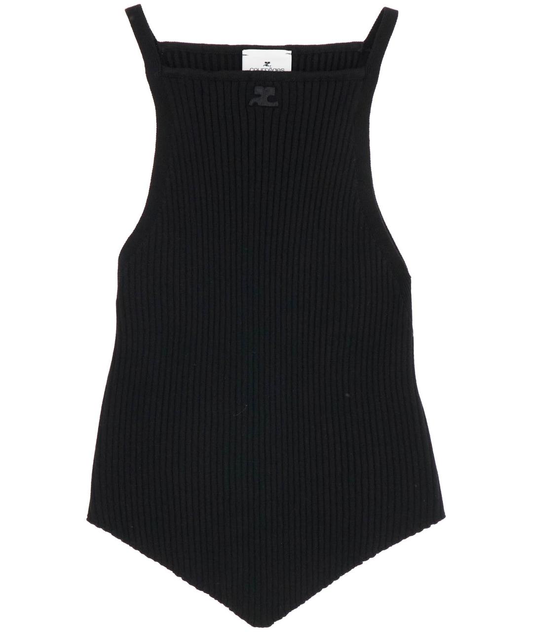 COURREGES Черная хлопковая футболка, фото 1