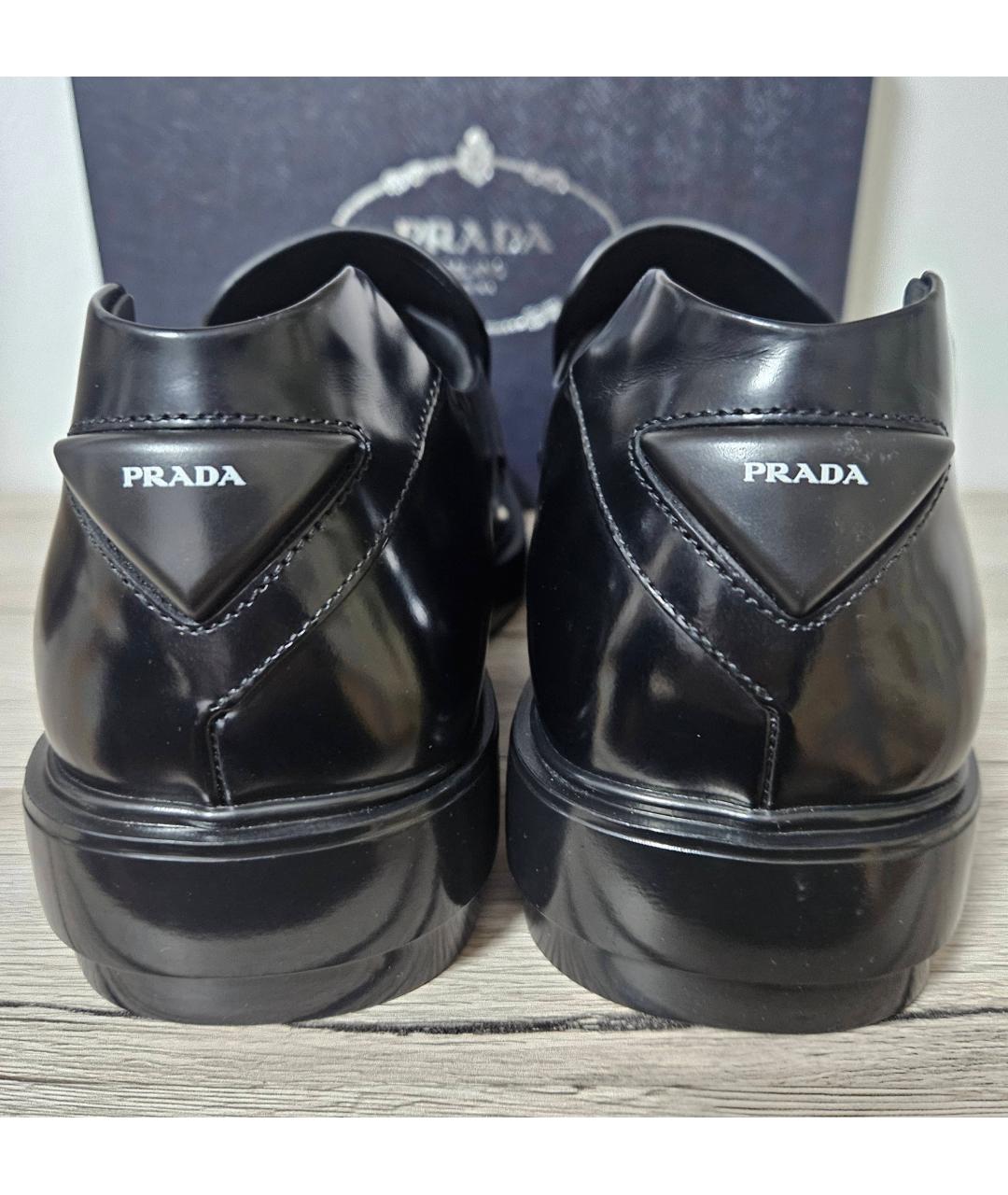 PRADA Черные кожаные лоферы, фото 4