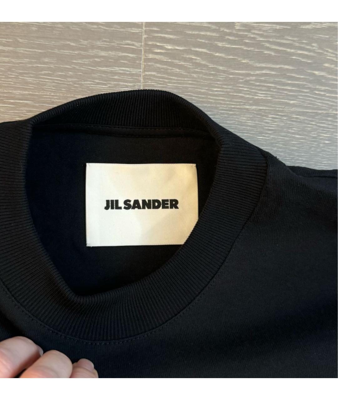 JIL SANDER Черная хлопковая футболка, фото 4