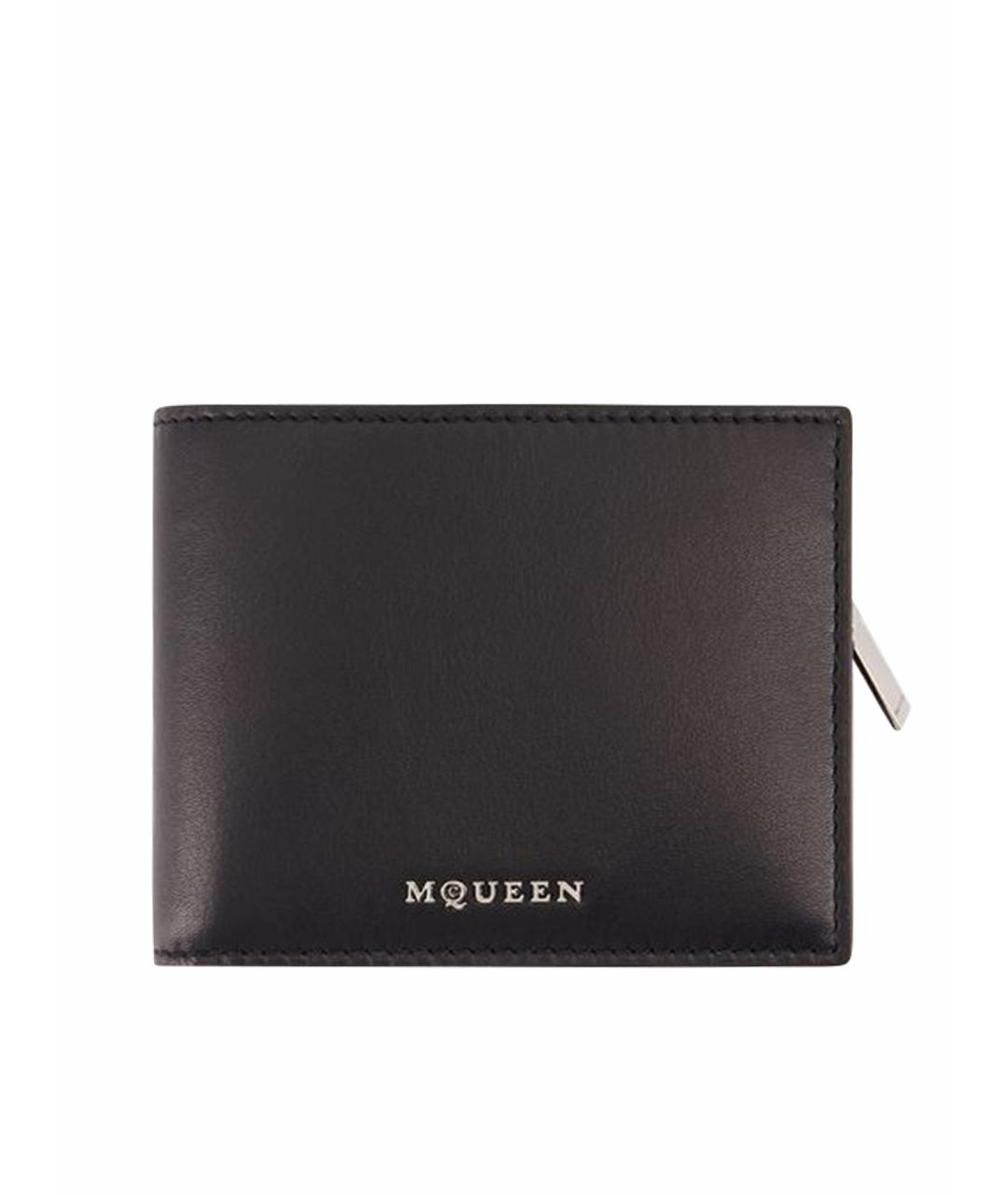ALEXANDER MCQUEEN Черный кожаный кошелек, фото 1