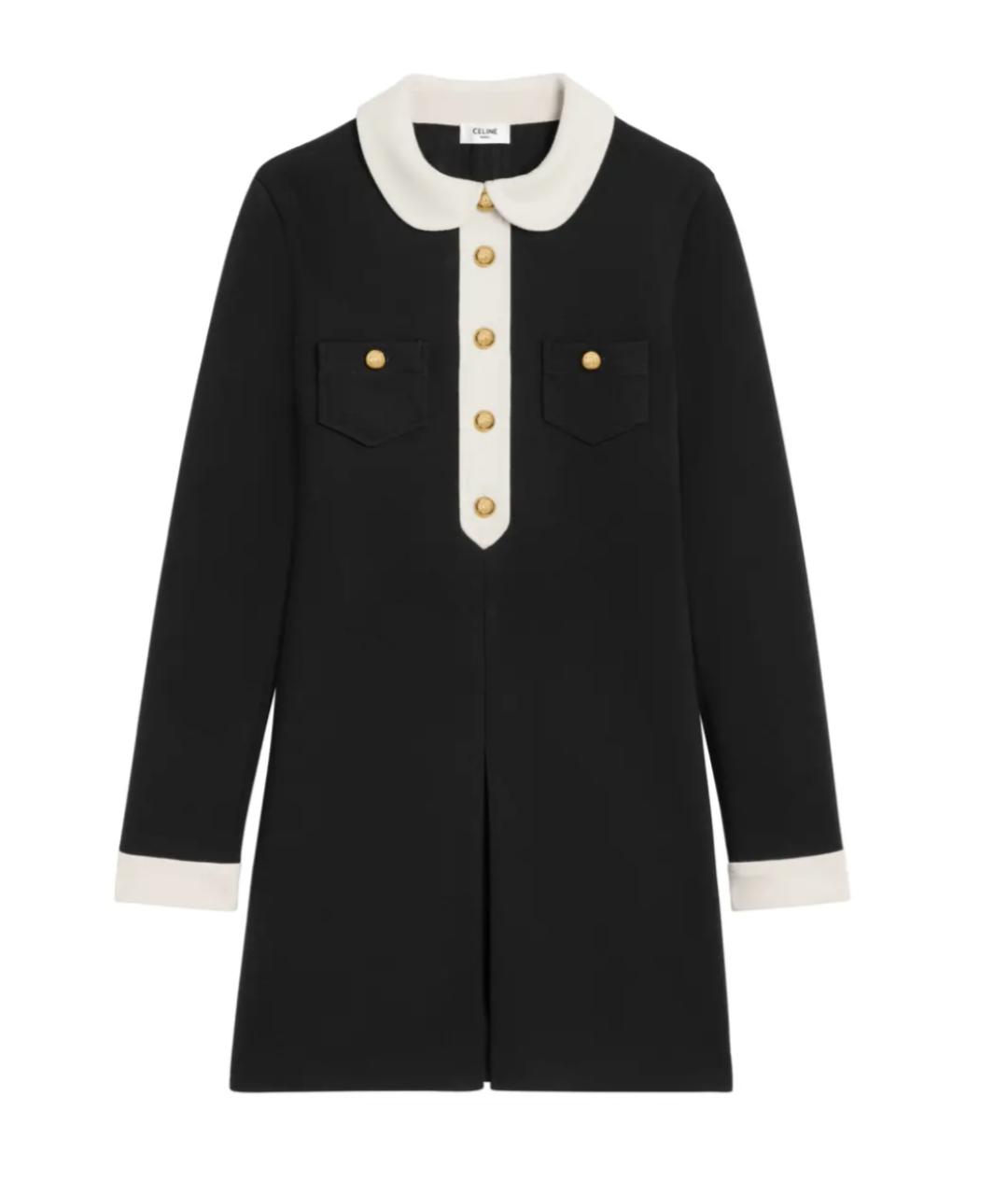 CELINE Черное шерстяное платье, фото 1