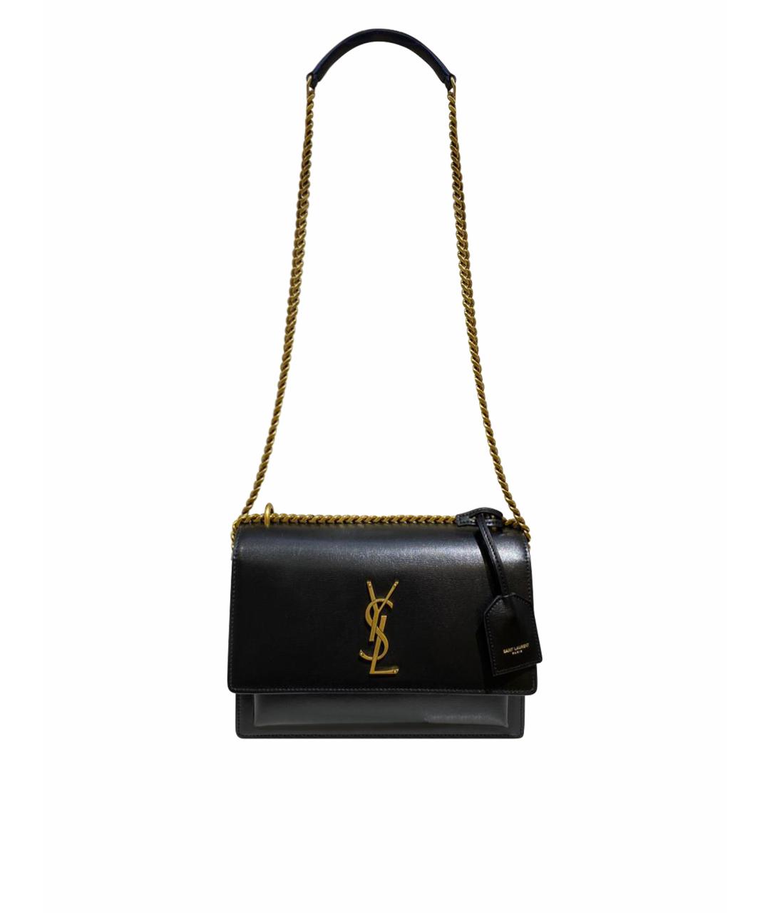 SAINT LAURENT Черная кожаная сумка через плечо, фото 1