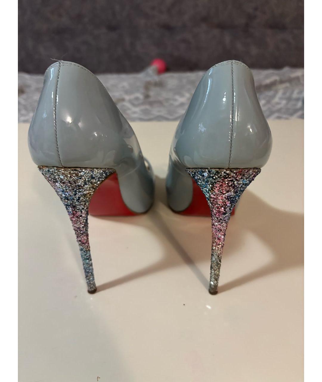 CHRISTIAN LOUBOUTIN Голубые кожаные туфли, фото 3