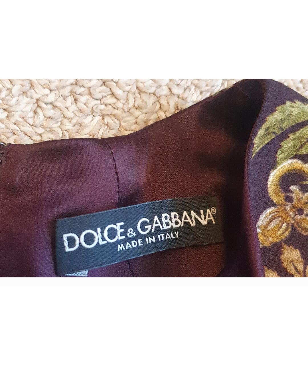 DOLCE&GABBANA Мульти шелковое повседневное платье, фото 5