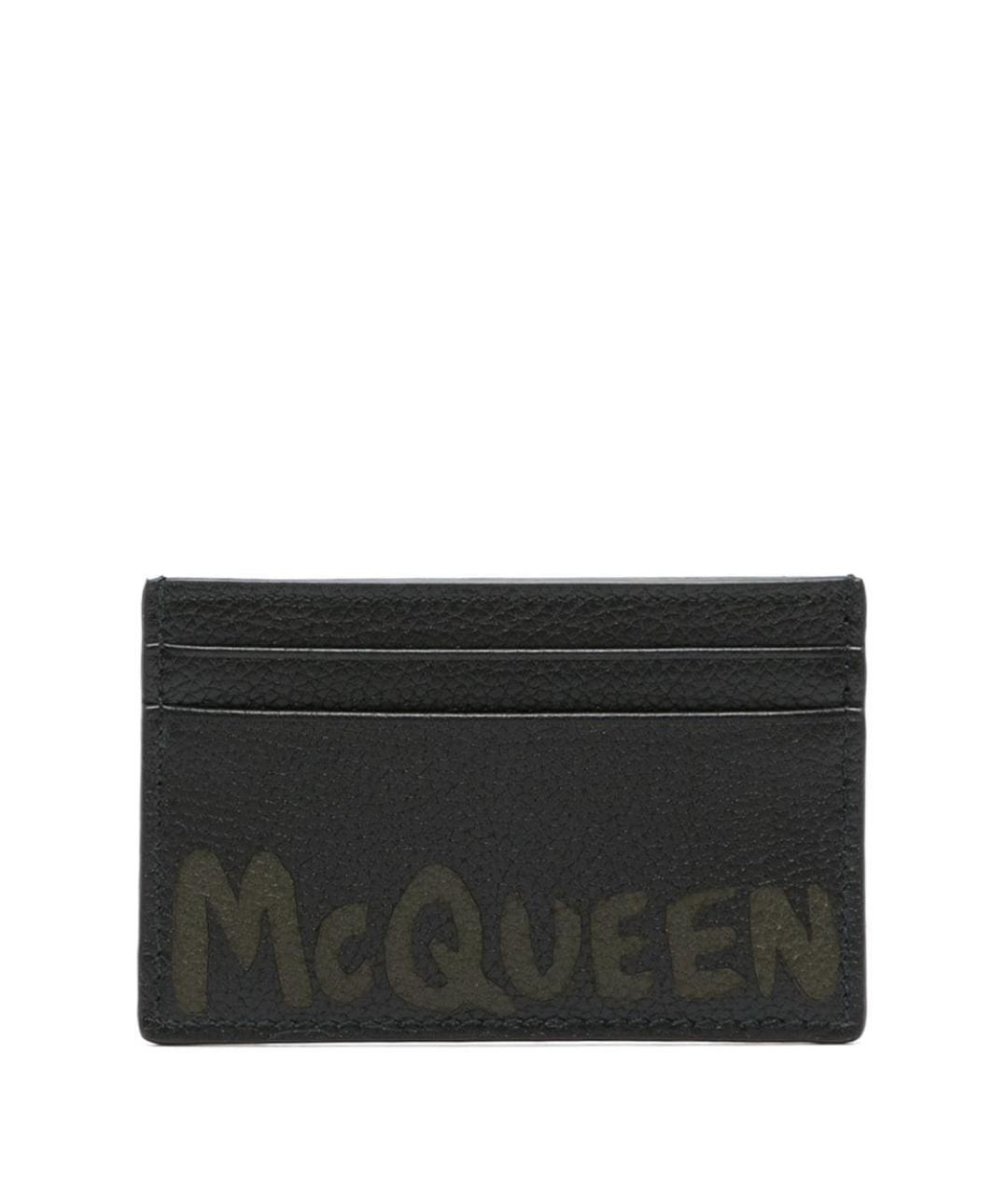 ALEXANDER MCQUEEN Черный кожаный кардхолдер, фото 1