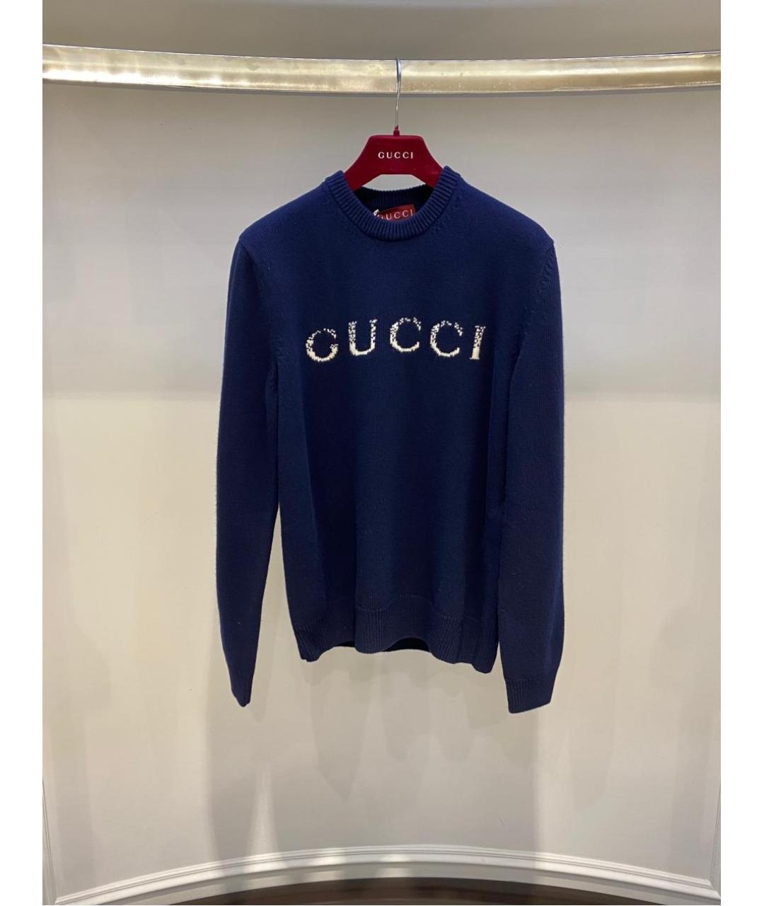 GUCCI Темно-синий джемпер / свитер, фото 3