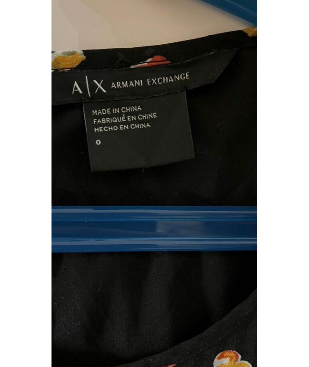 ARMANI EXCHANGE Черное полиэстеровое повседневное платье, фото 4