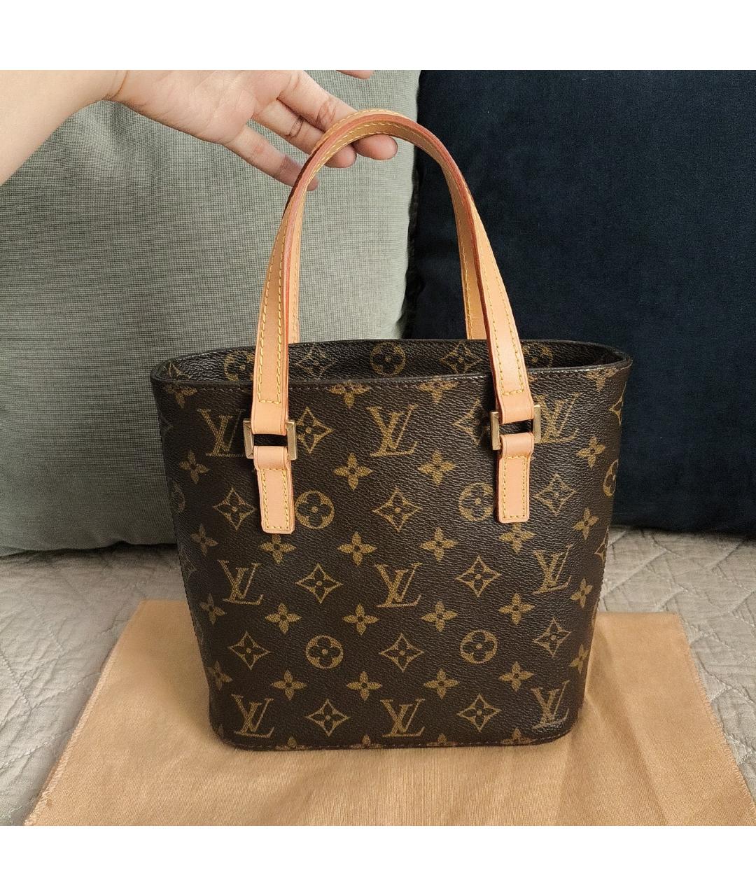 LOUIS VUITTON Коричневая кожаная сумка через плечо, фото 5