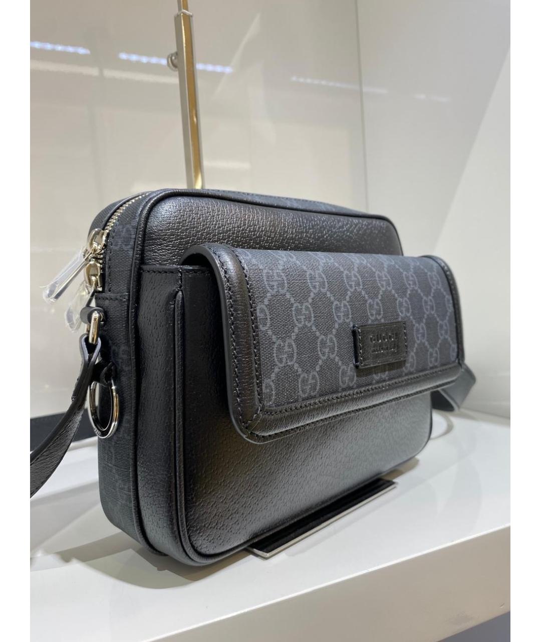 GUCCI Черная кожаная сумка на плечо, фото 3