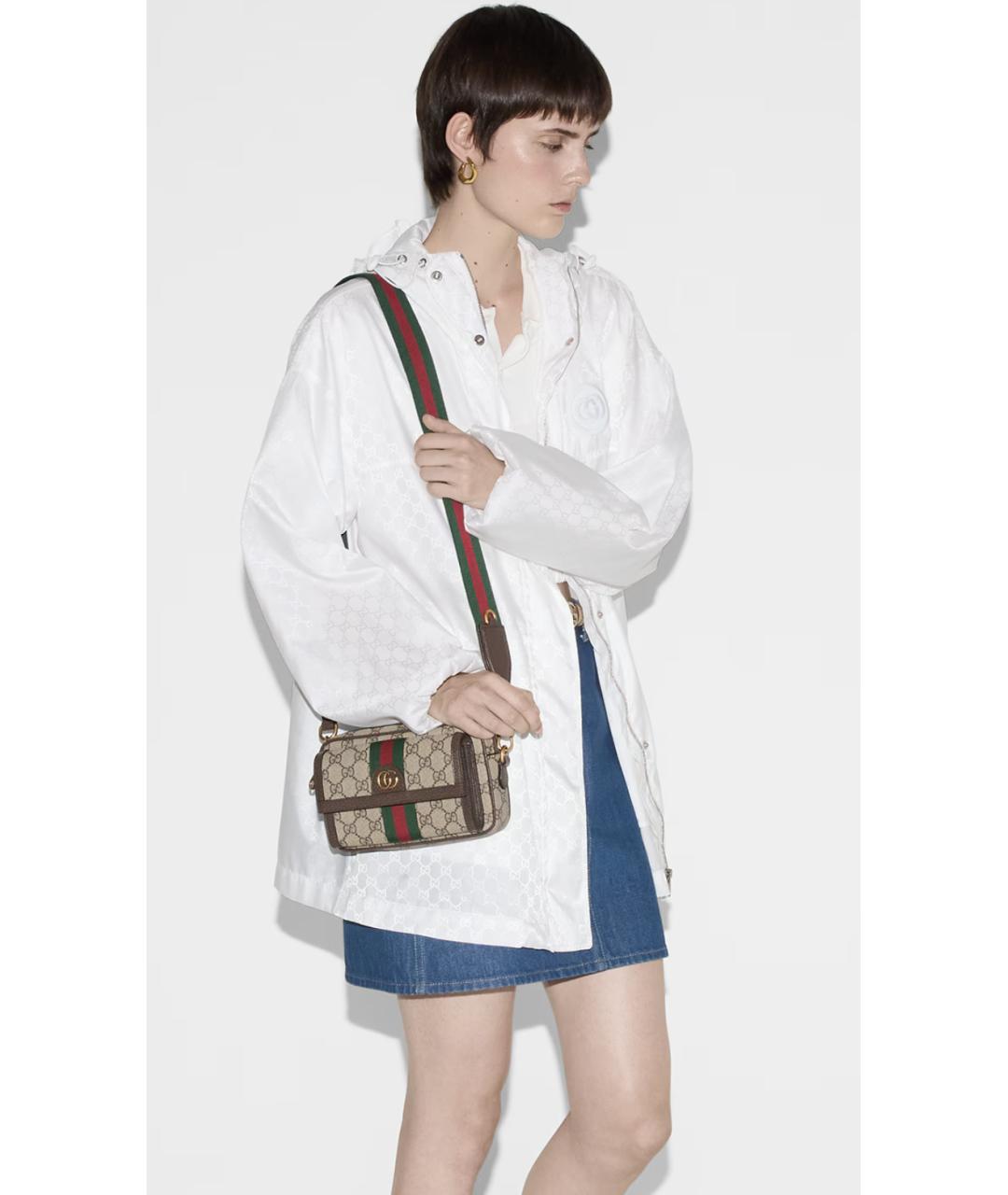 GUCCI Коричневая тканевая сумка через плечо, фото 3