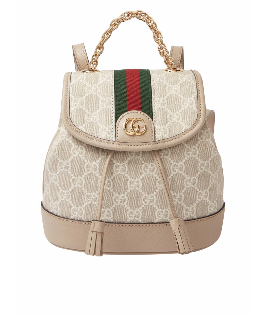 GUCCI Бежевый тканевый рюкзак, фото 1