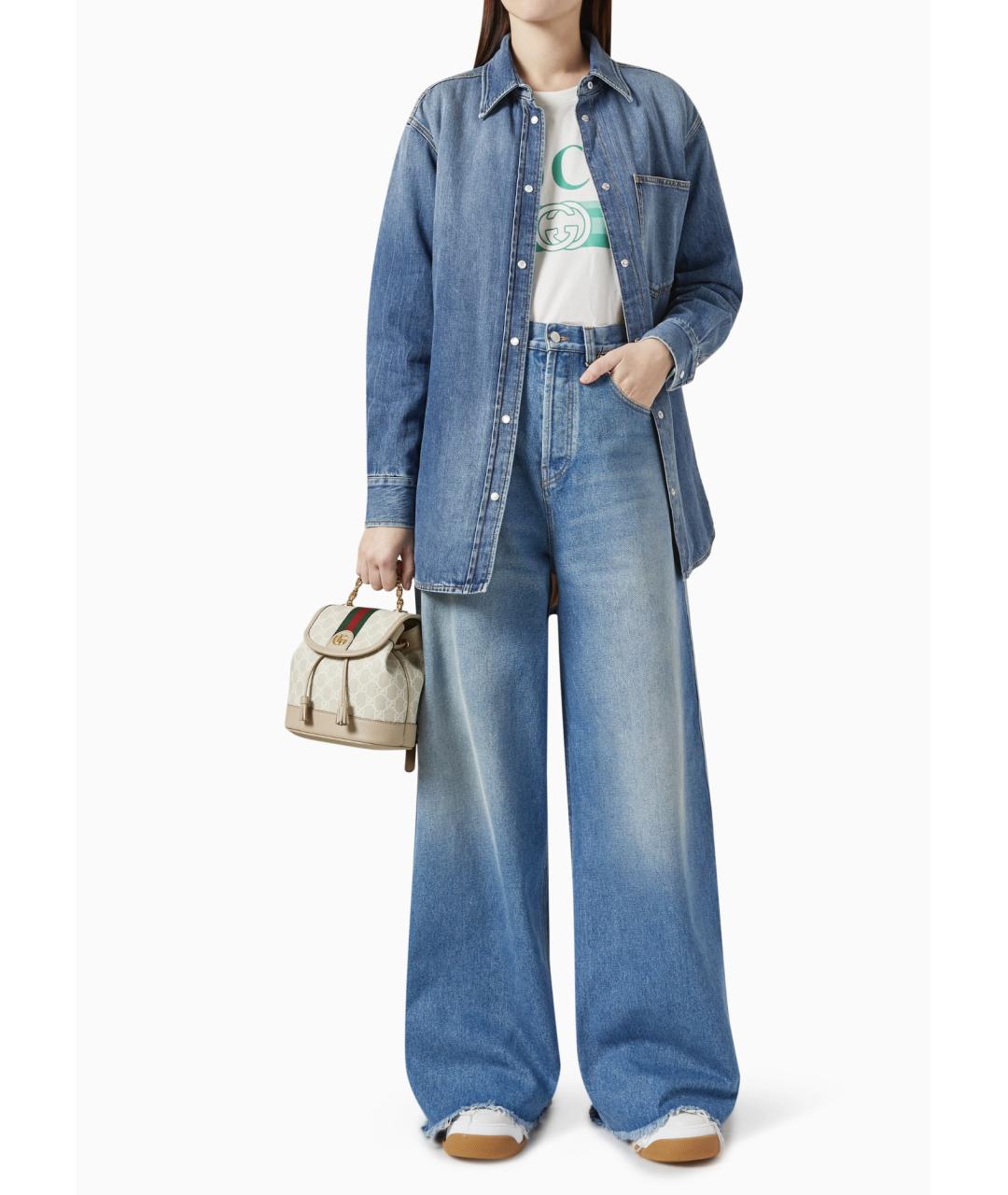 GUCCI Бежевый тканевый рюкзак, фото 2