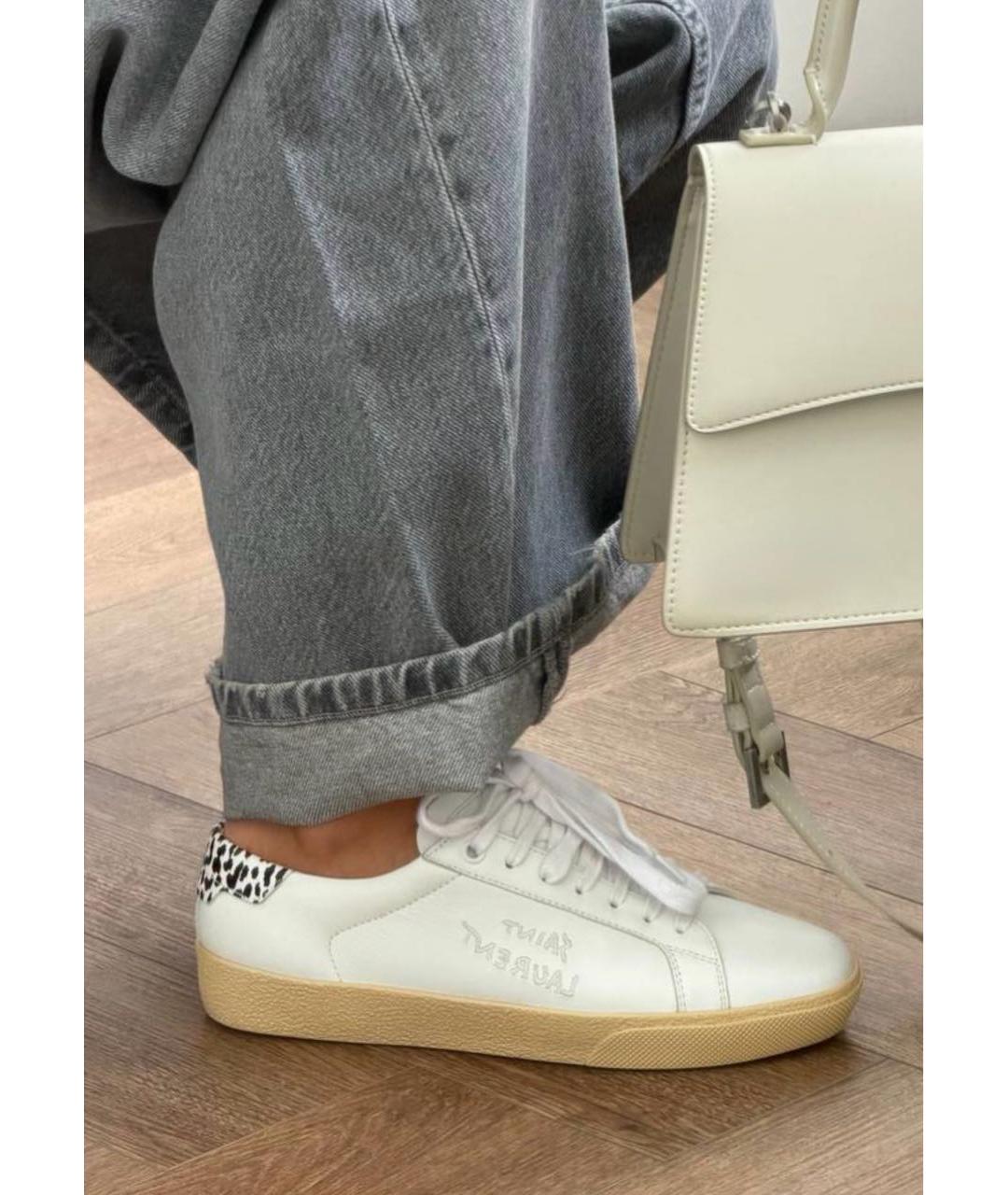 SAINT LAURENT Белые кожаные кеды, фото 6