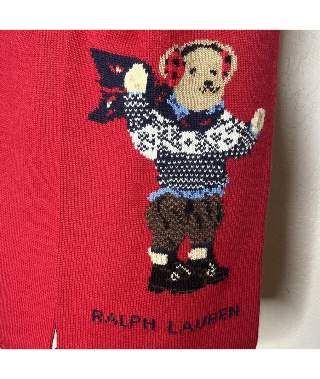 POLO RALPH LAUREN Красный шерстяной шарф, фото 5