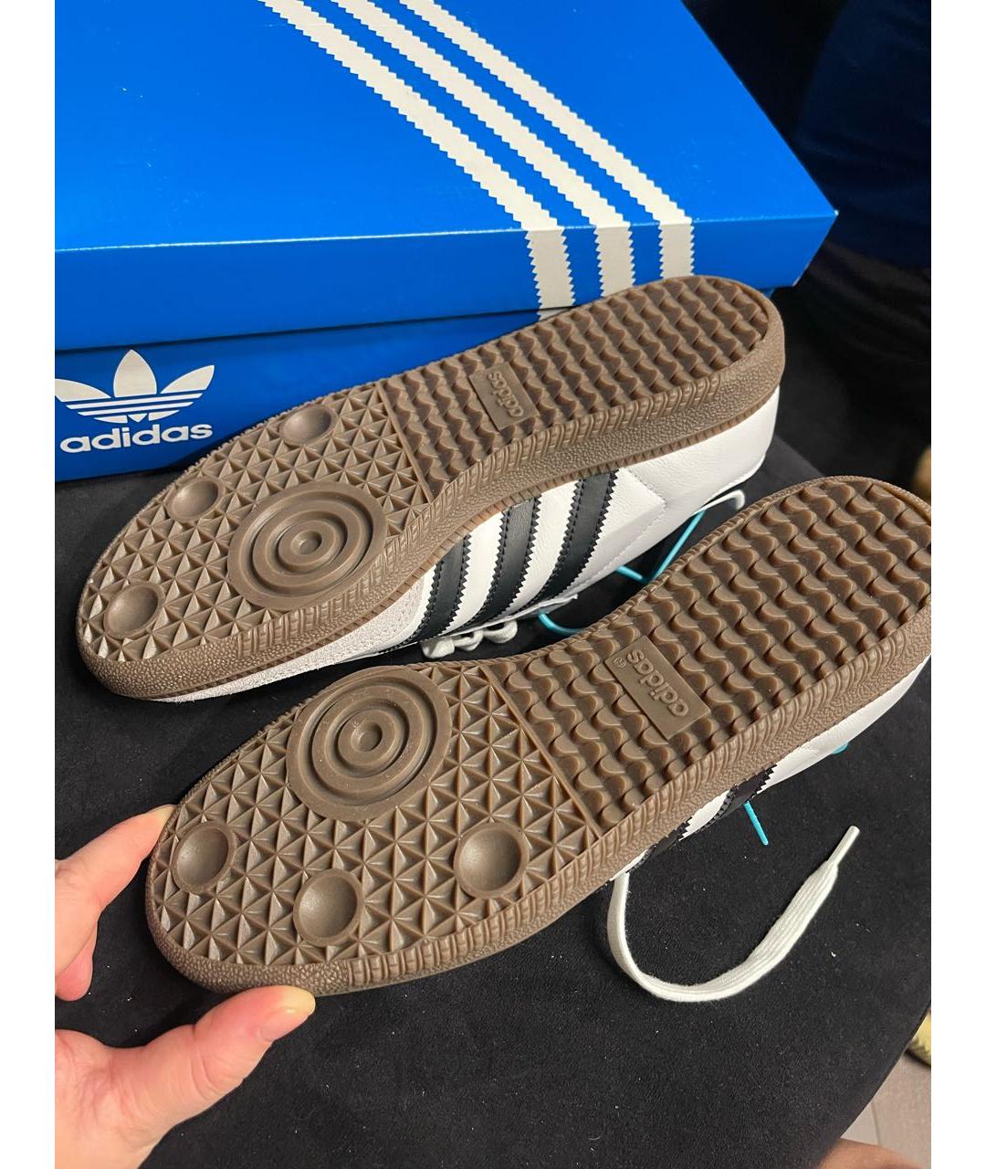 ADIDAS Белые кожаные кроссовки, фото 4