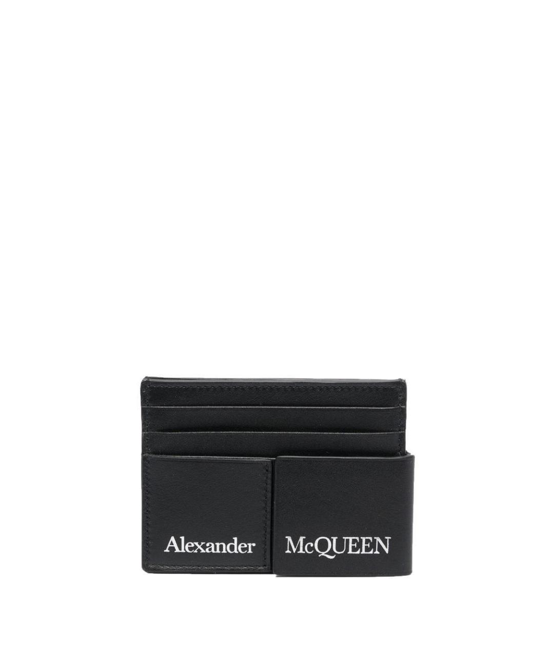 ALEXANDER MCQUEEN Черный кожаный кардхолдер, фото 1