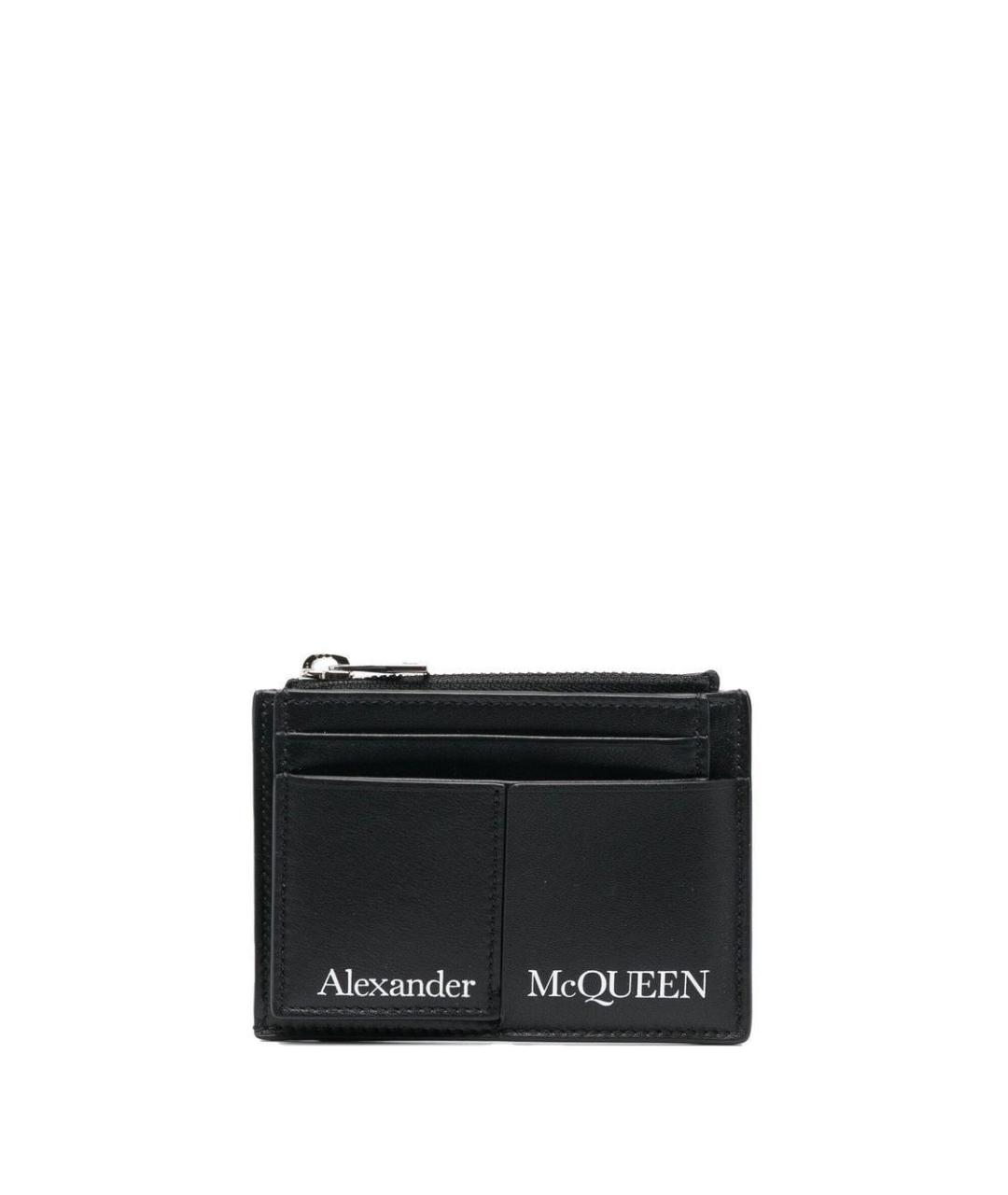 ALEXANDER MCQUEEN Черный кожаный кошелек, фото 1