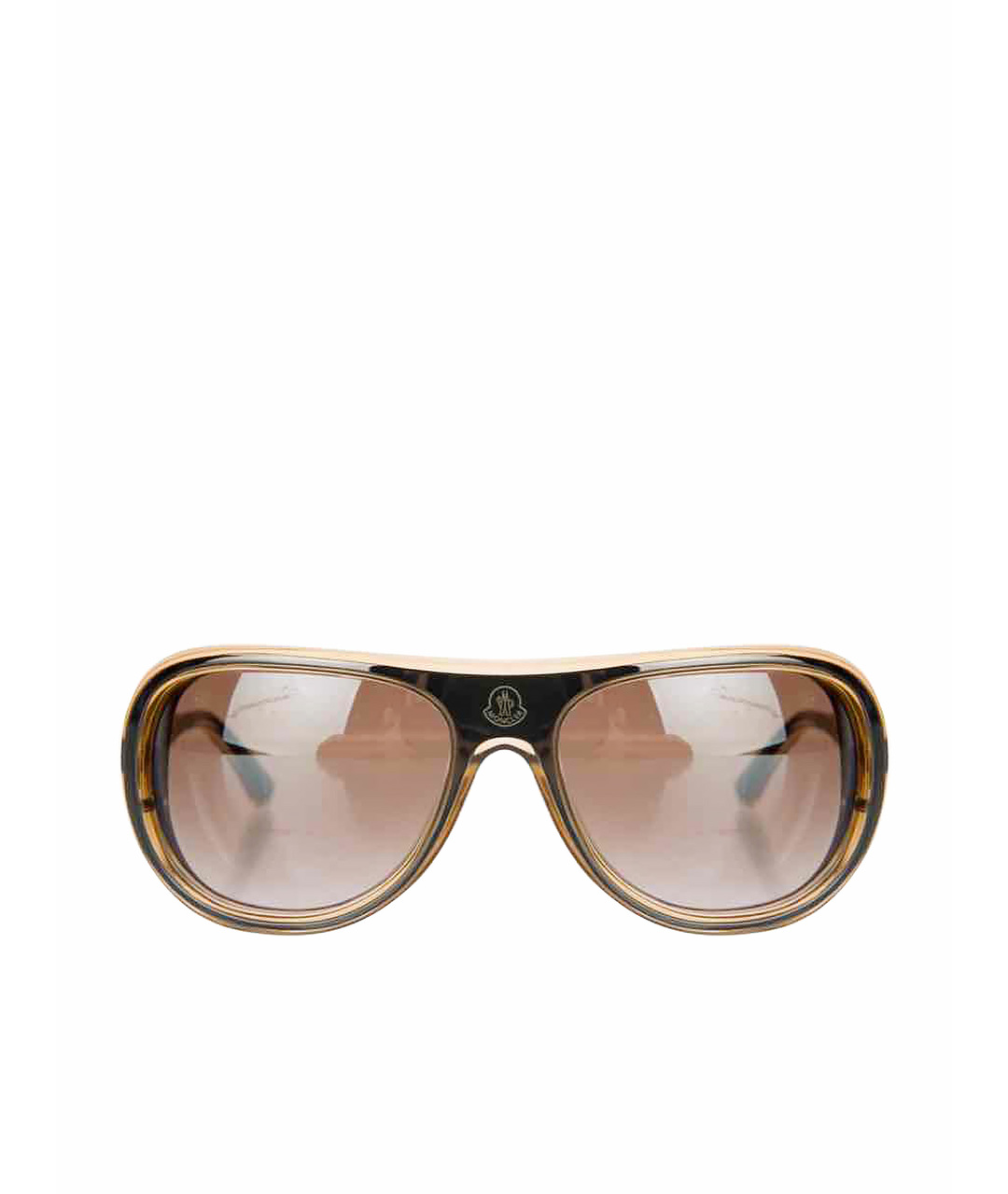 MONCLER Коричневые пластиковые солнцезащитные очки, фото 1