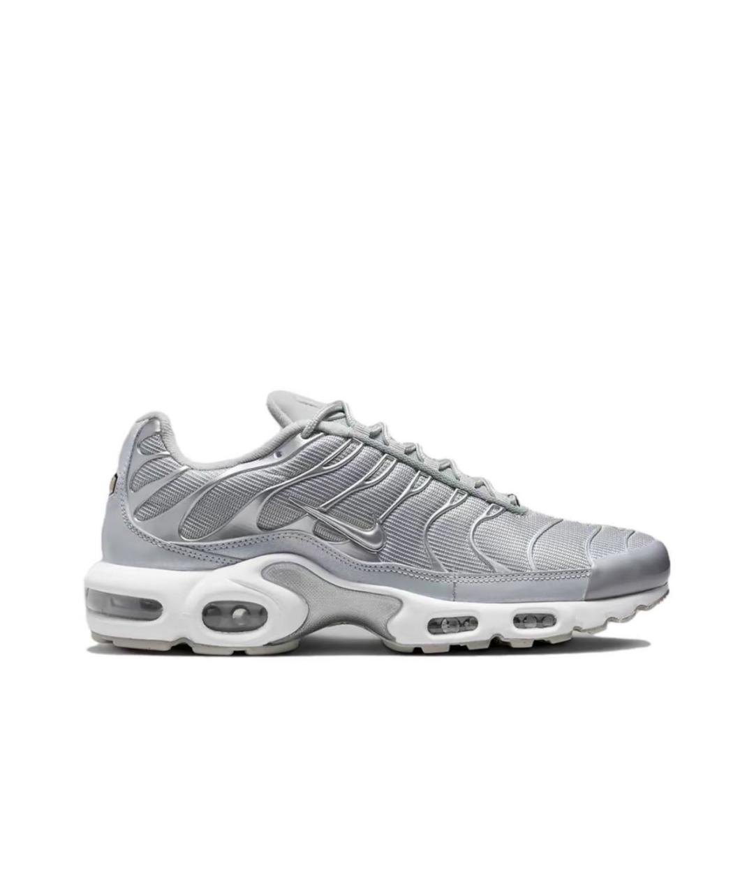 NIKE Серебряные текстильные низкие кроссовки / кеды, фото 9