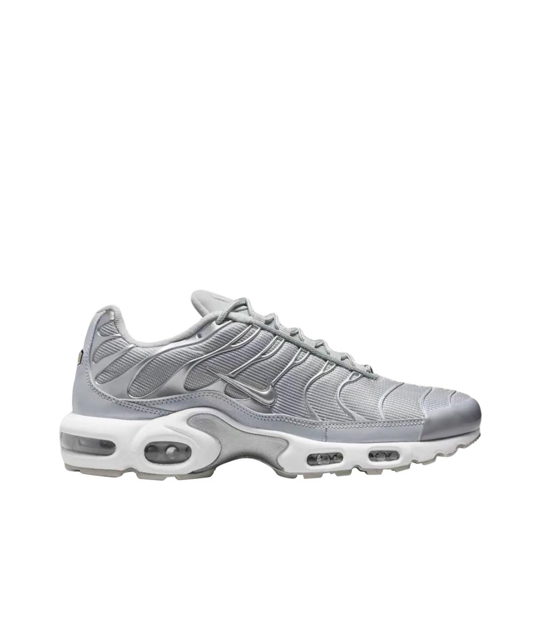 NIKE Серебряные текстильные низкие кроссовки / кеды, фото 1