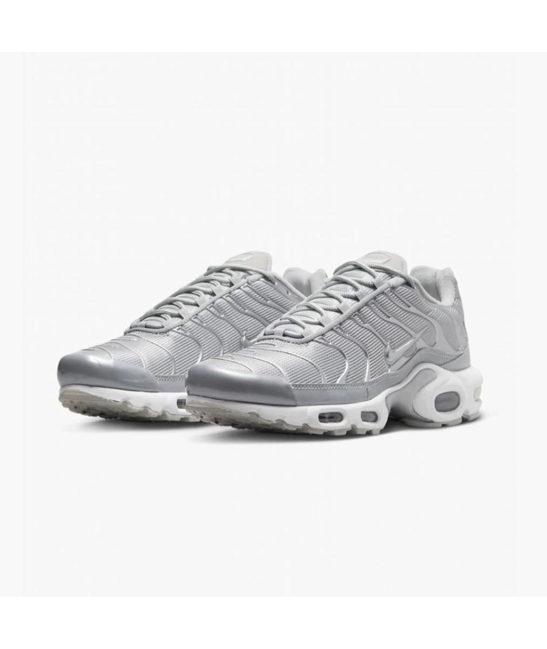 NIKE Серебряные текстильные низкие кроссовки / кеды, фото 2