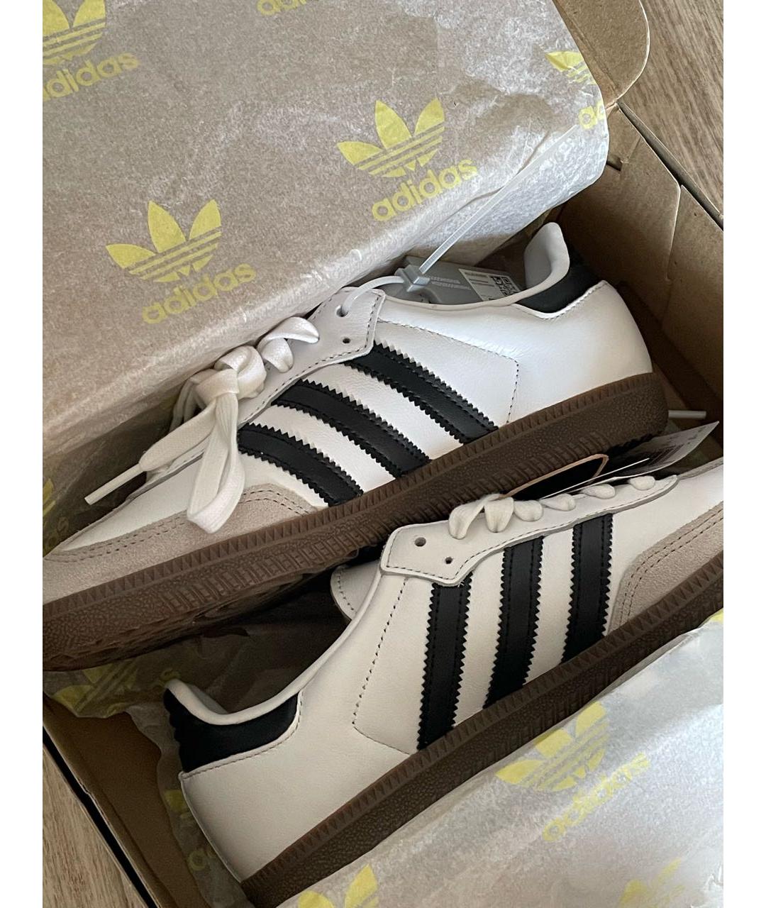 ADIDAS Белые кожаные кеды, фото 3