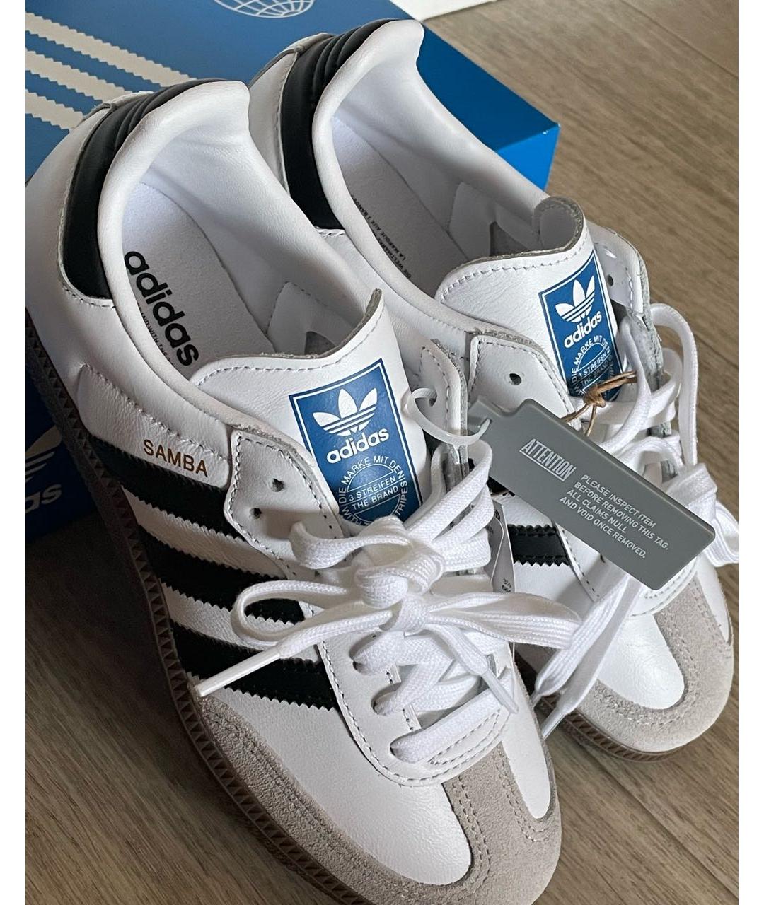 ADIDAS Белые кожаные кеды, фото 2