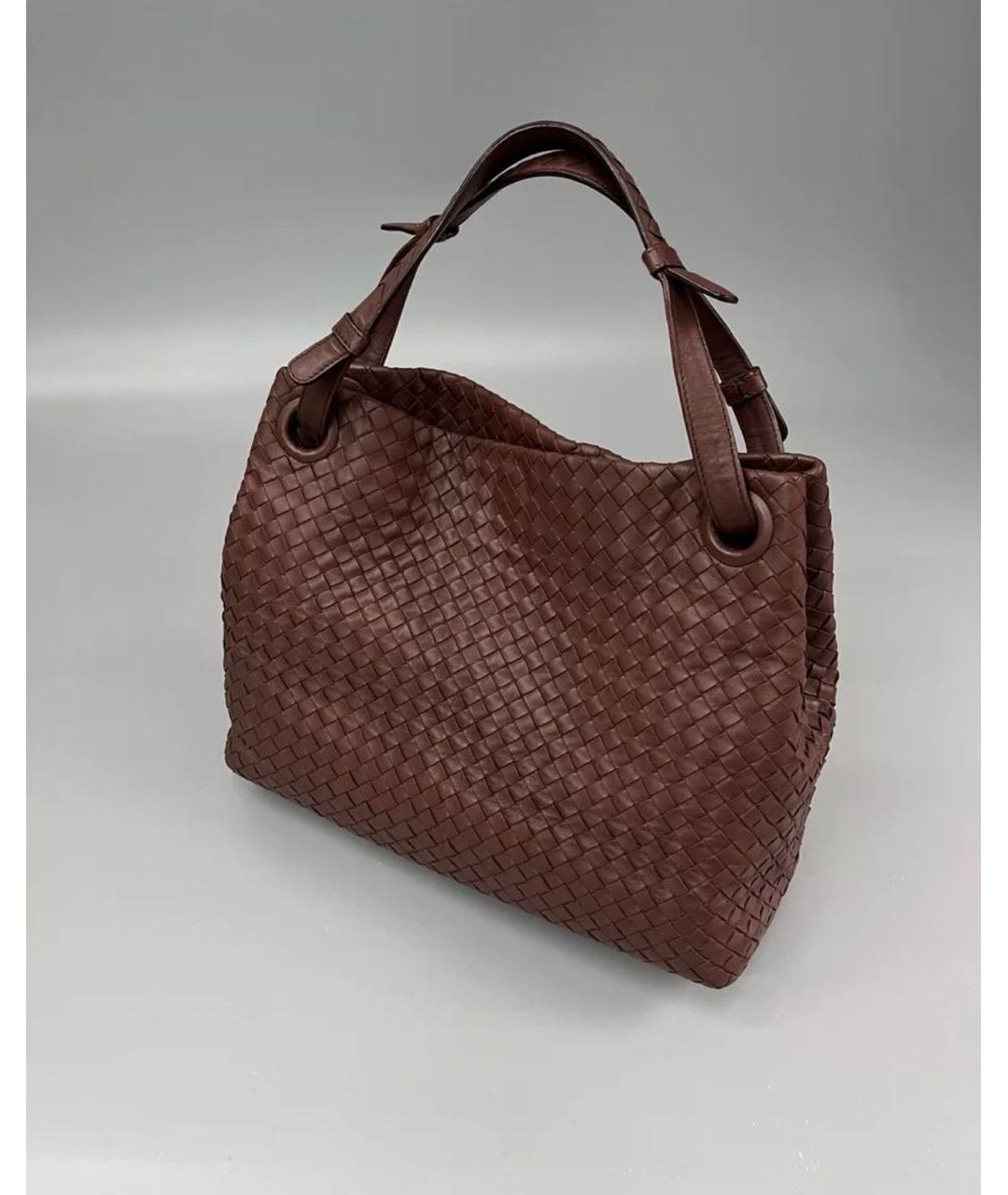 BOTTEGA VENETA Коричневая кожаная сумка тоут, фото 2