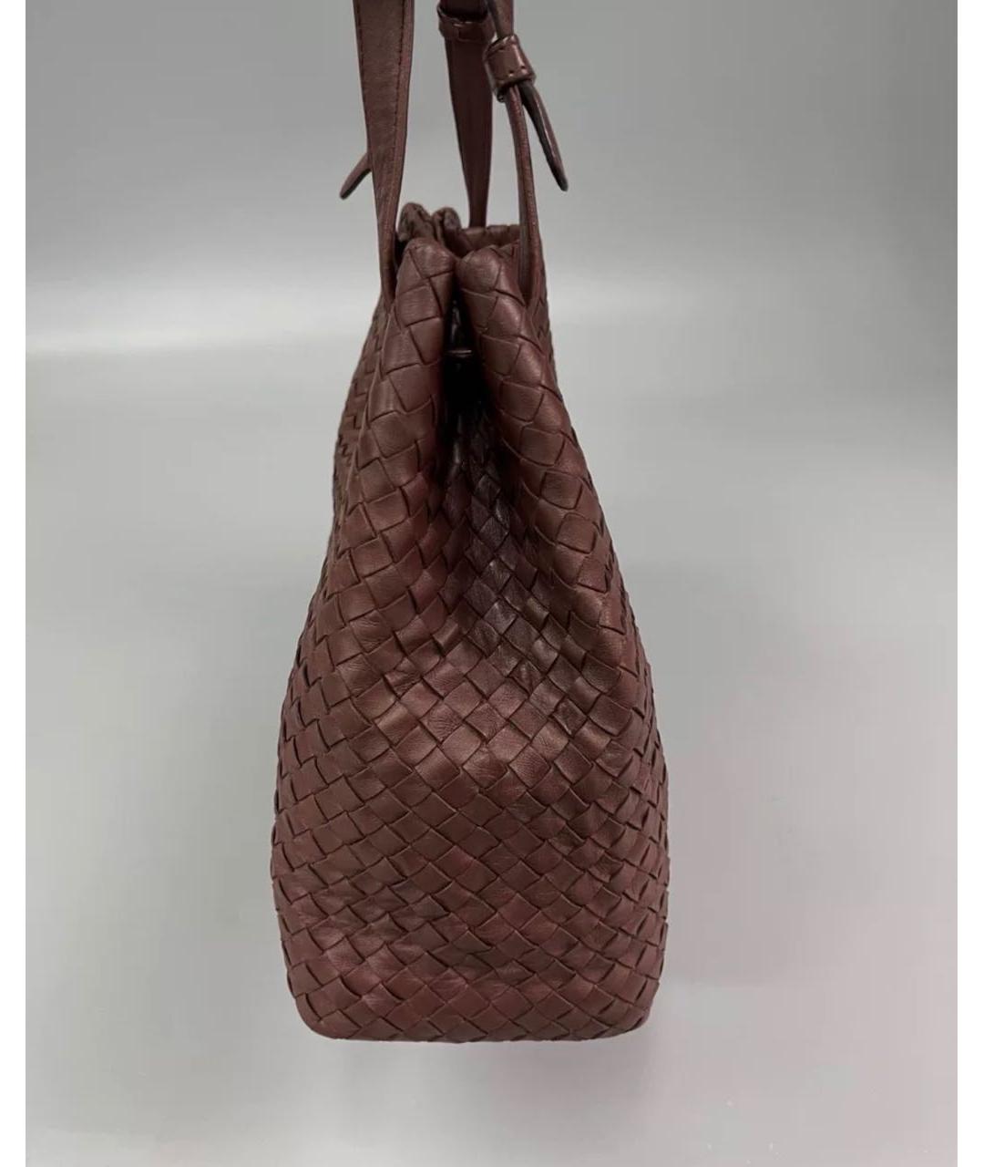 BOTTEGA VENETA Коричневая кожаная сумка тоут, фото 5