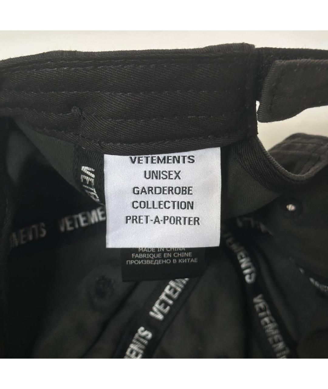 VETEMENTS Черная хлопковая кепка, фото 8