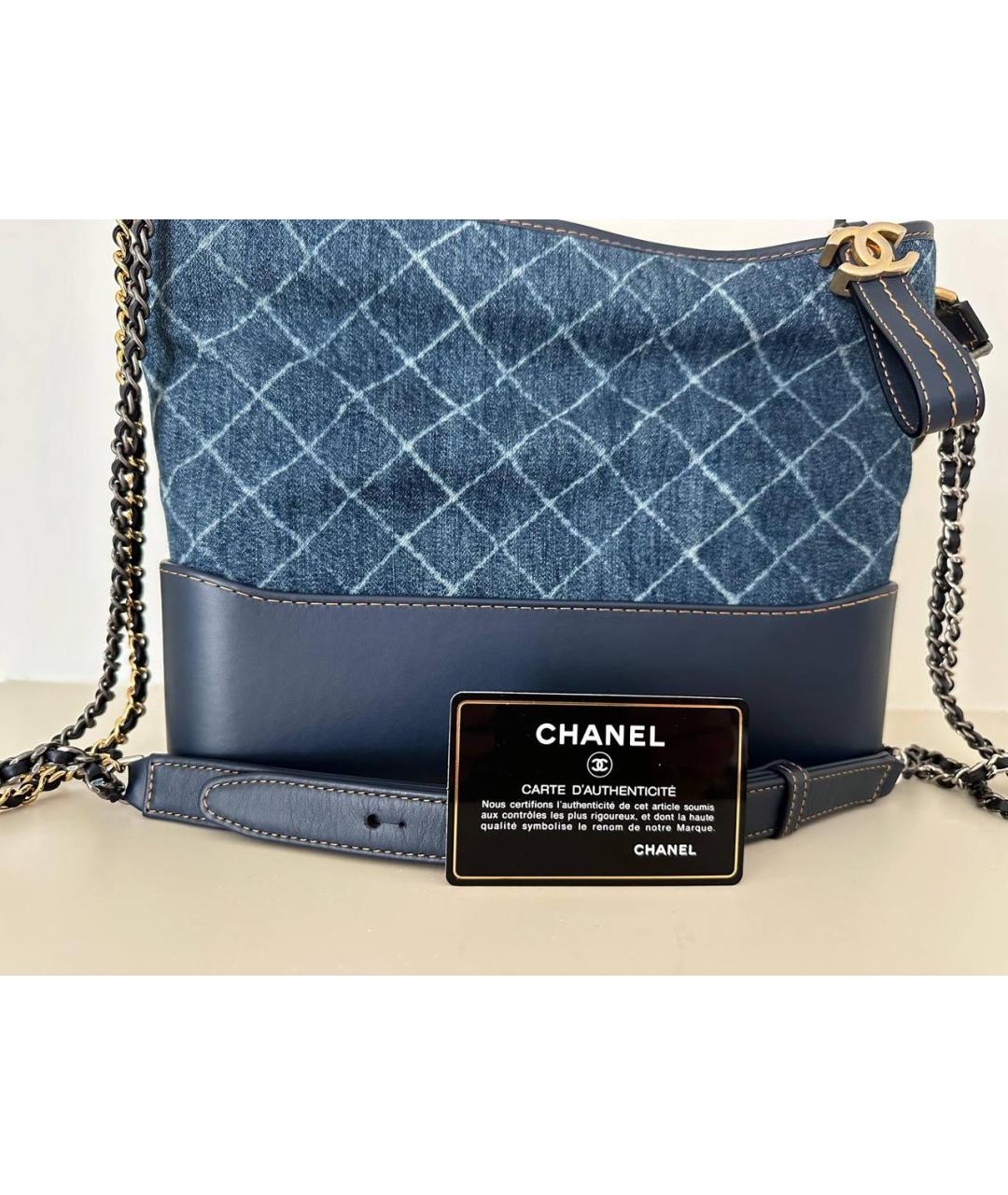 CHANEL Синяя деним сумка через плечо, фото 4