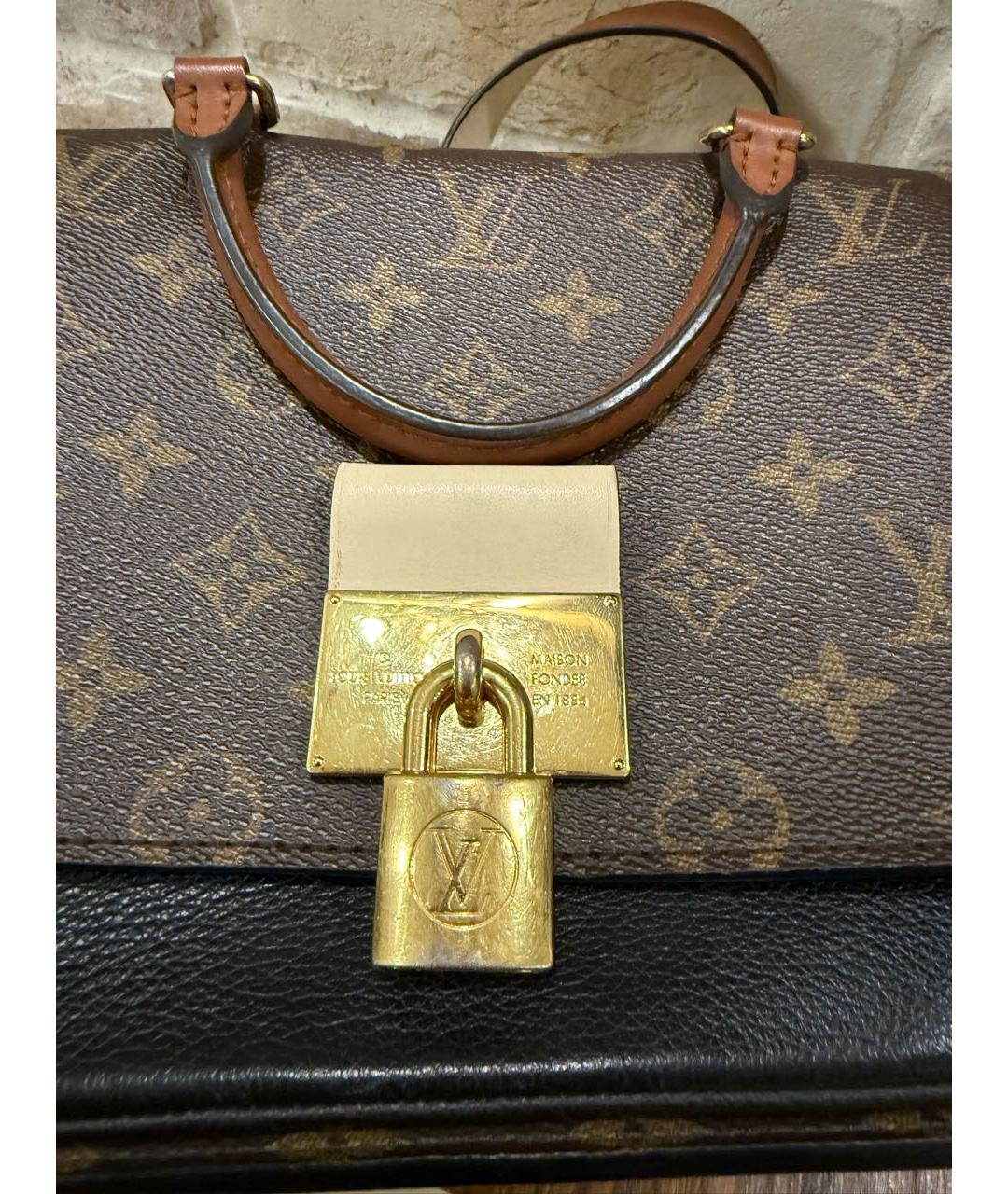 LOUIS VUITTON Коричневая кожаная сумка через плечо, фото 8