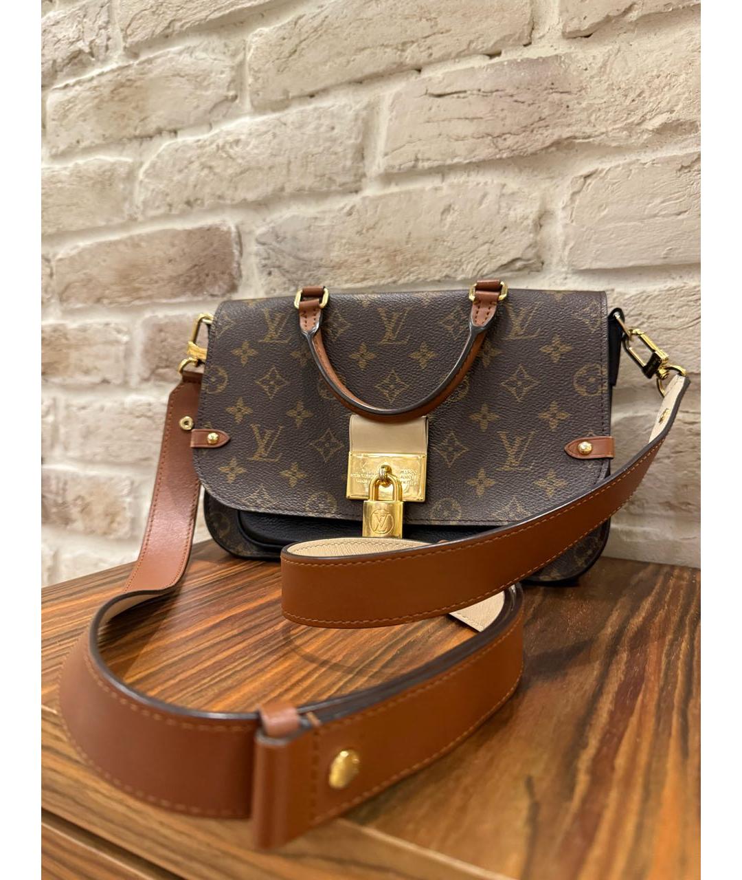 LOUIS VUITTON Коричневая кожаная сумка через плечо, фото 2