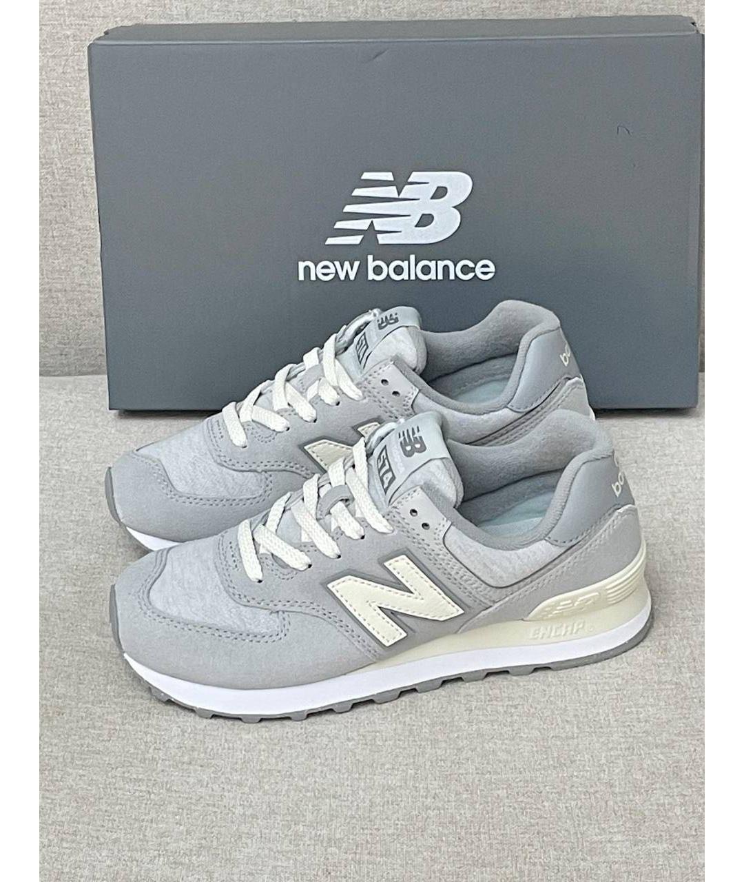 NEW BALANCE Серые замшевые низкие кроссовки / кеды, фото 5