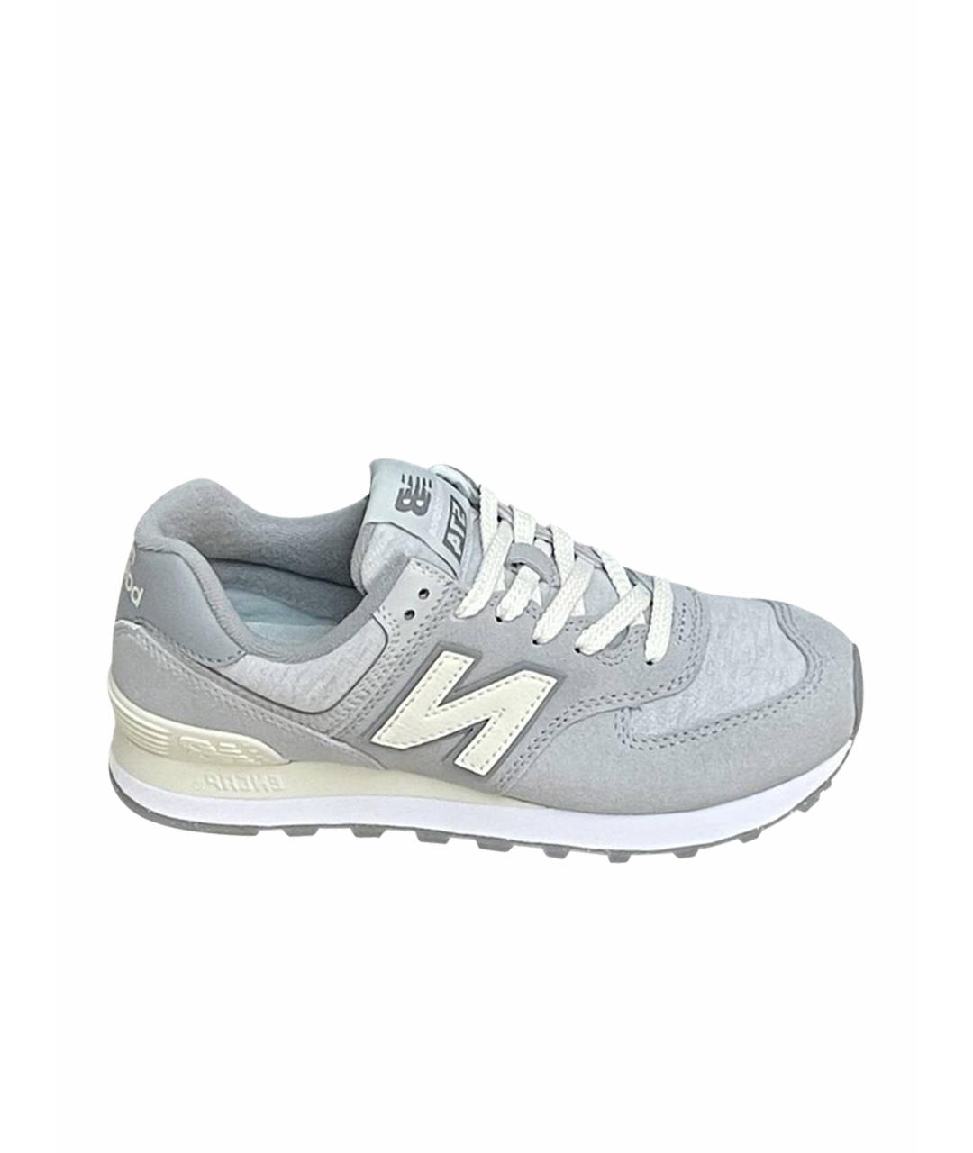 NEW BALANCE Серые замшевые низкие кроссовки / кеды, фото 1