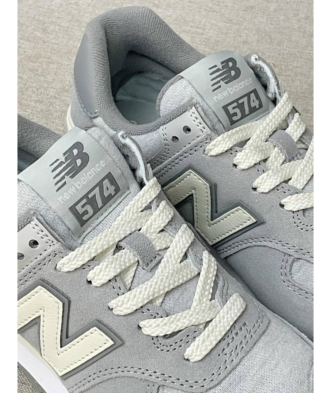 NEW BALANCE Серые замшевые низкие кроссовки / кеды, фото 3