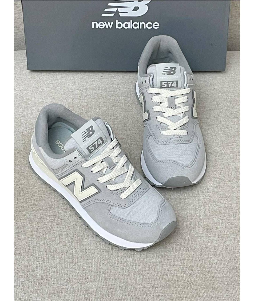 NEW BALANCE Серые замшевые низкие кроссовки / кеды, фото 2