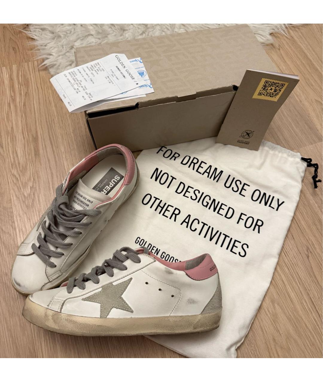 GOLDEN GOOSE DELUXE BRAND Розовые кожаные кеды, фото 8