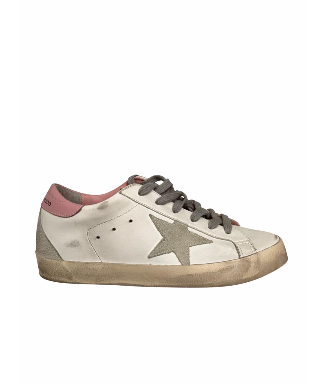 GOLDEN GOOSE DELUXE BRAND Розовые кожаные кеды, фото 1