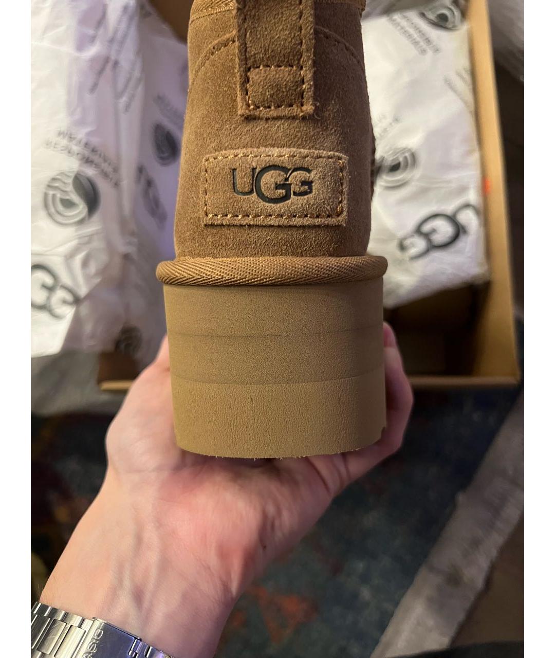 UGG AUSTRALIA Коричневые замшевые ботинки, фото 6