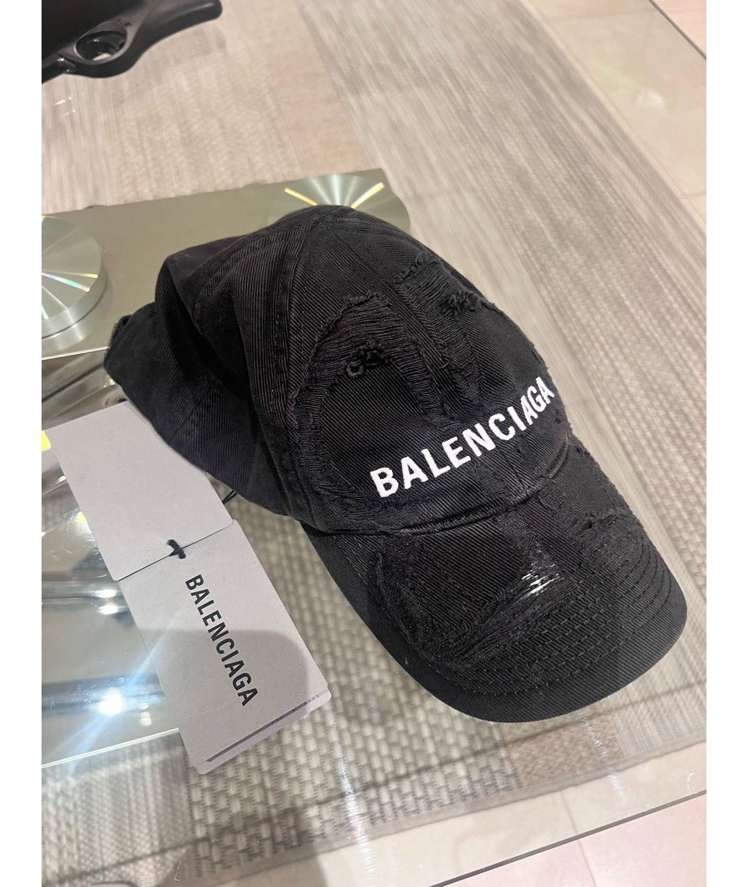 BALENCIAGA Черная хлопковая кепка, фото 3