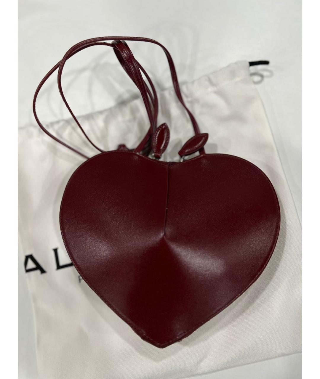 ALAIA Бордовая кожаная сумка через плечо, фото 5