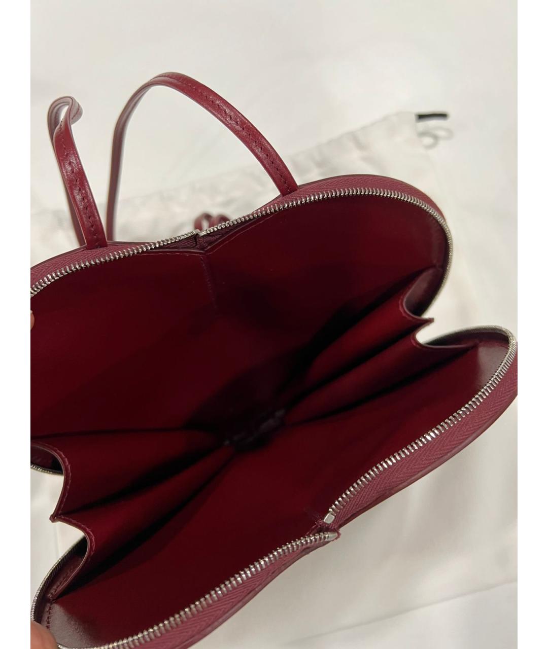 ALAIA Бордовая кожаная сумка через плечо, фото 4