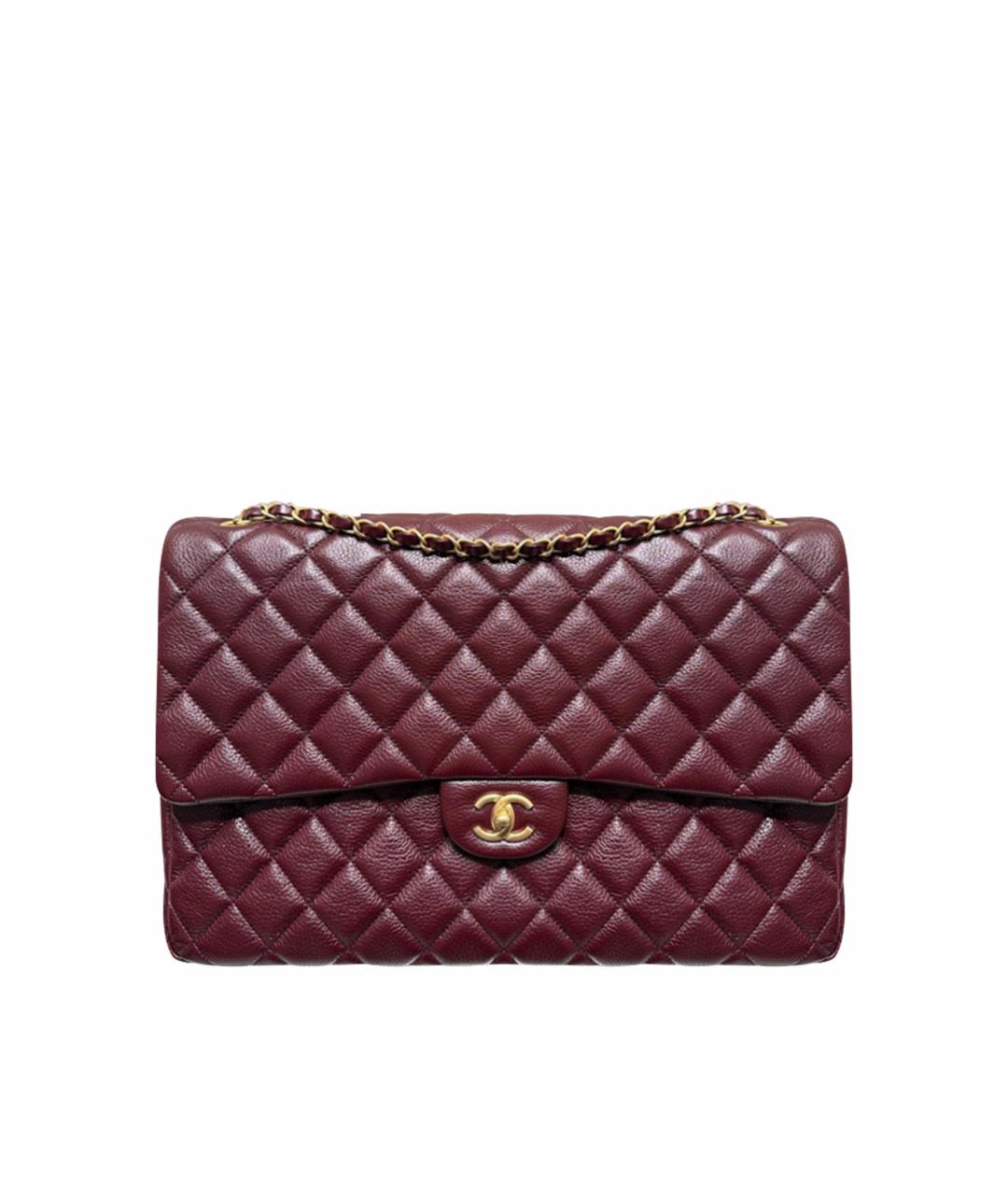 CHANEL Бордовая кожаная сумка через плечо, фото 1