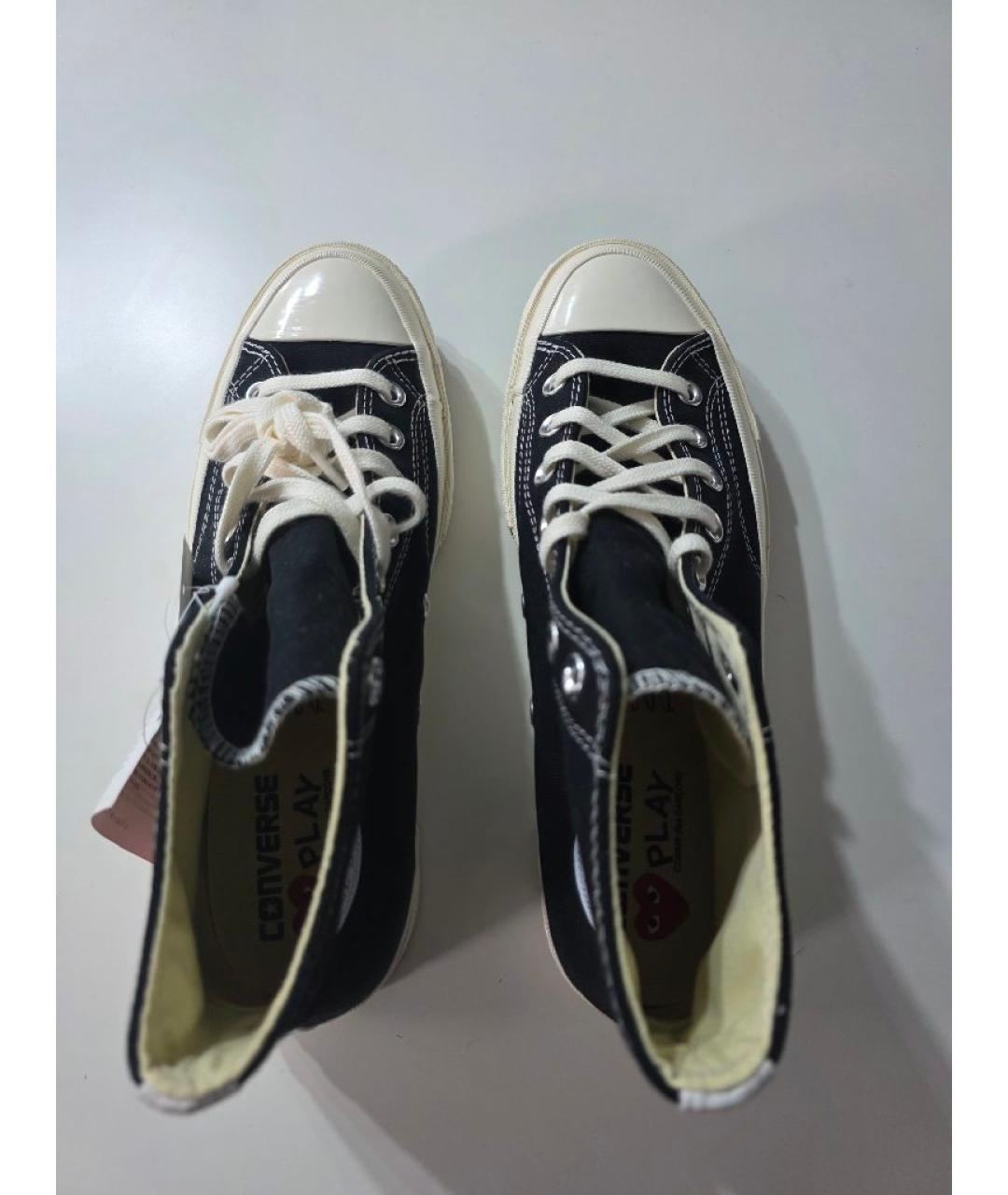 CONVERSE Черные текстильные высокие кроссовки / кеды, фото 3